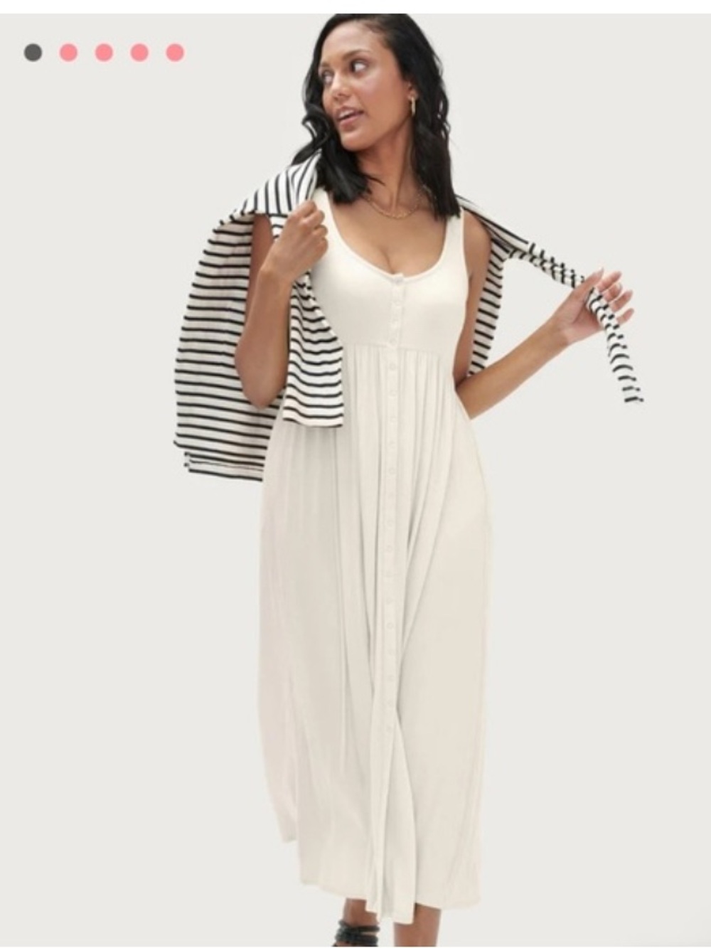 Hatch Ribbed Maternity and Nursing White Tank Dress size (3) 10/12